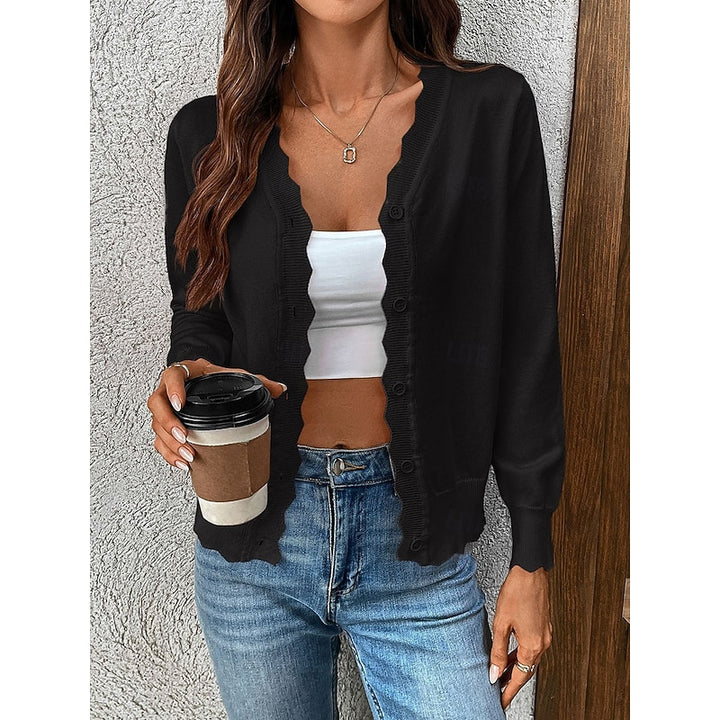 Sabrina | Scalloped Button-Front Cardigan