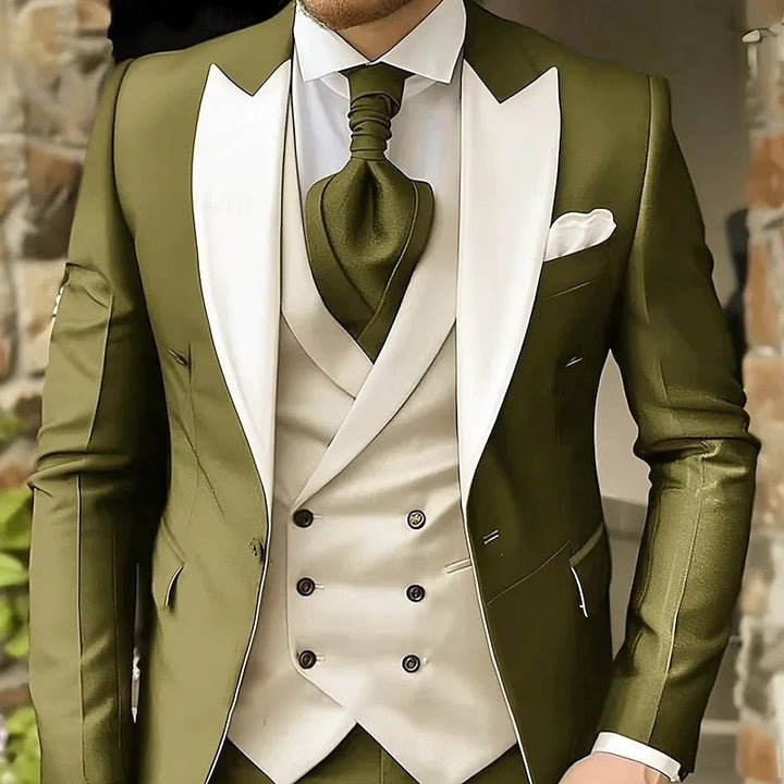 Cedric | Peaked-Lapel Tailored Three-Piece Set