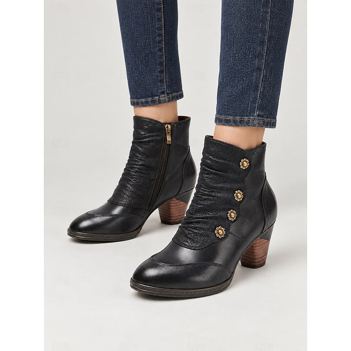 Rosabel | Ruched Block-Heel Ankle Boots