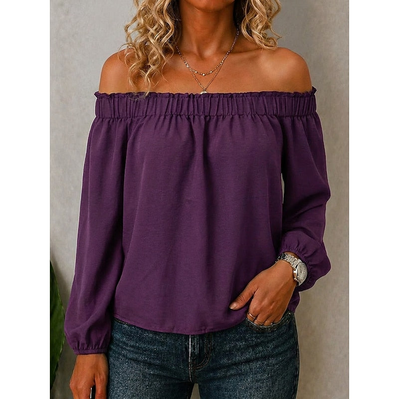 Marina | Off-Shoulder Long Sleeve Top