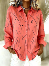 Deirdre | Relaxed Button-Front Printed Blouse