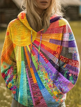 Willa | Radiant Patchwork Bohemian Hoodie
