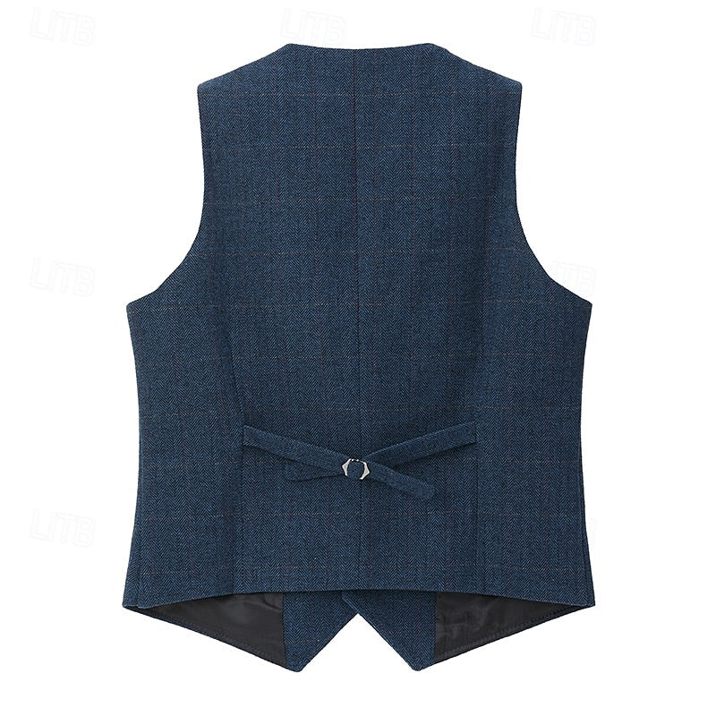 Desmond | Herringbone Single-Breasted Waistcoat
