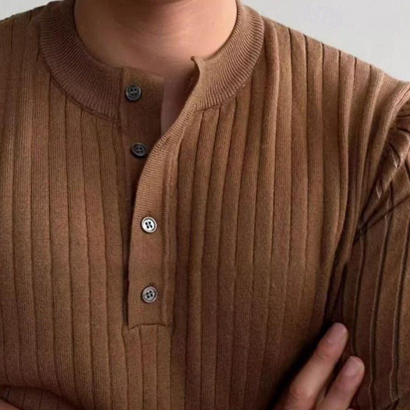 Gordon | Ribbed Henley Jumper