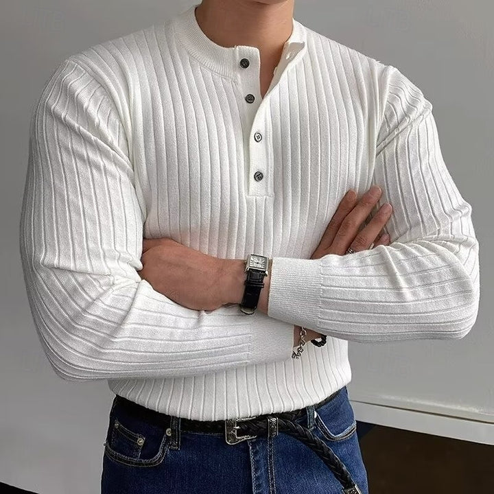 Gordon | Ribbed Henley Jumper
