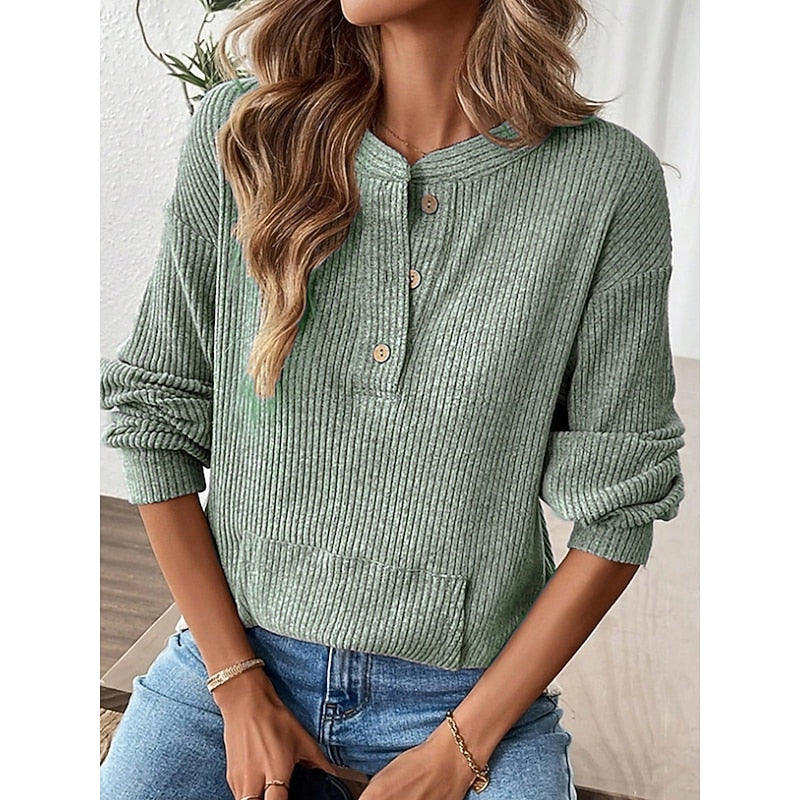Nadia | Textured Button-Neck Top
