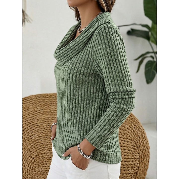 Sabine | Draped Cowl-Neck Ribbed Top