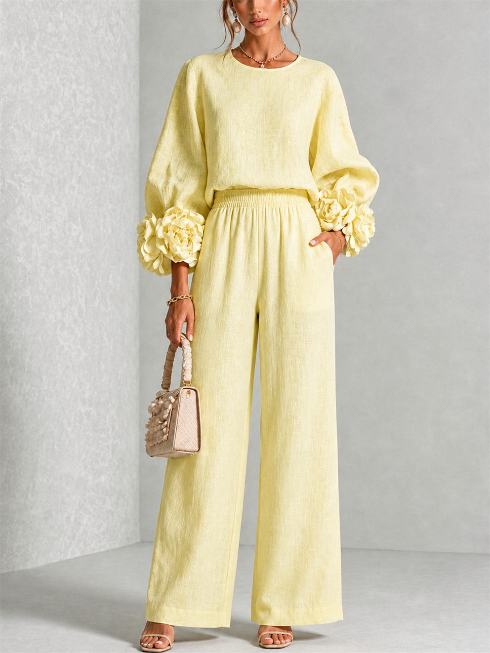 Amelia | Floral Cuff Two-Piece Set