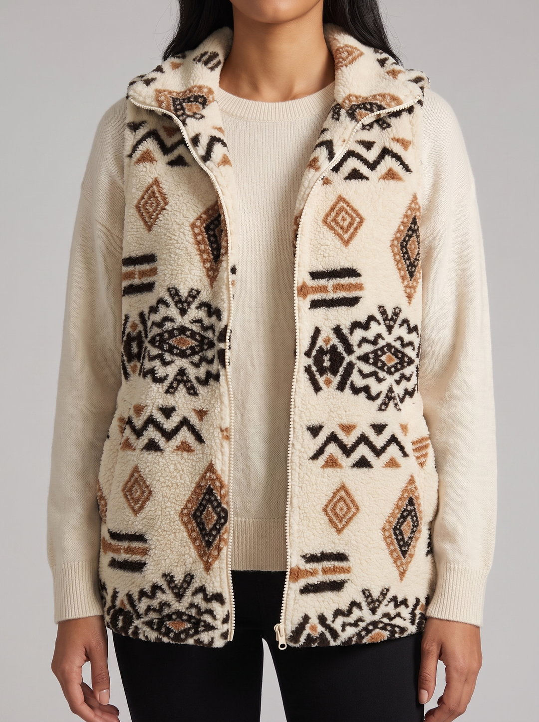 Freya | Patterned Hooded Vest
