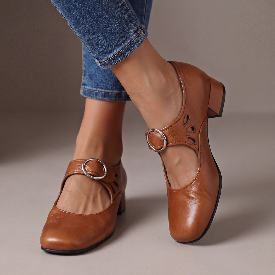 Elowen | Buckle Block-Heel Mary Janes
