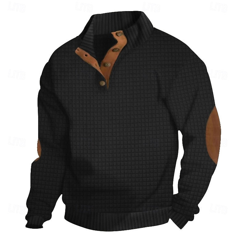 Emmett | Textured Button-Neck Pullover