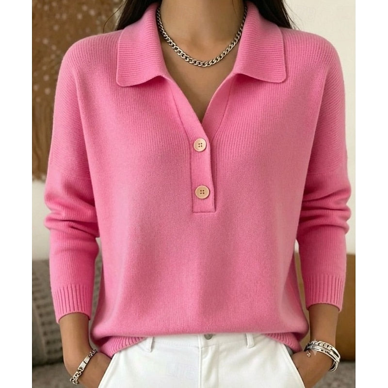 Marielle | Elegant Collared Button Jumper