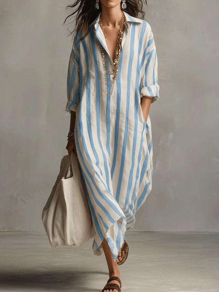 Etta | Relaxed Striped Shirt Maxi Dress