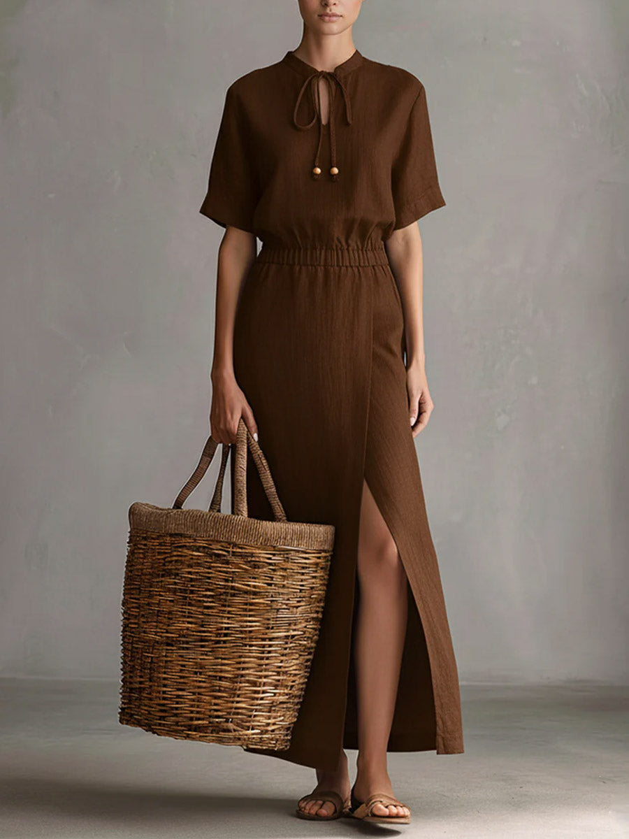 Juniper | Relaxed Tie-Neck Maxi Dress