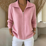Joanna | Zip-Front Collared Cardigan