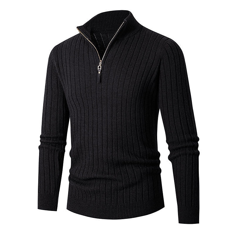 Elliot | Ribbed Quarter-Zip Sweater
