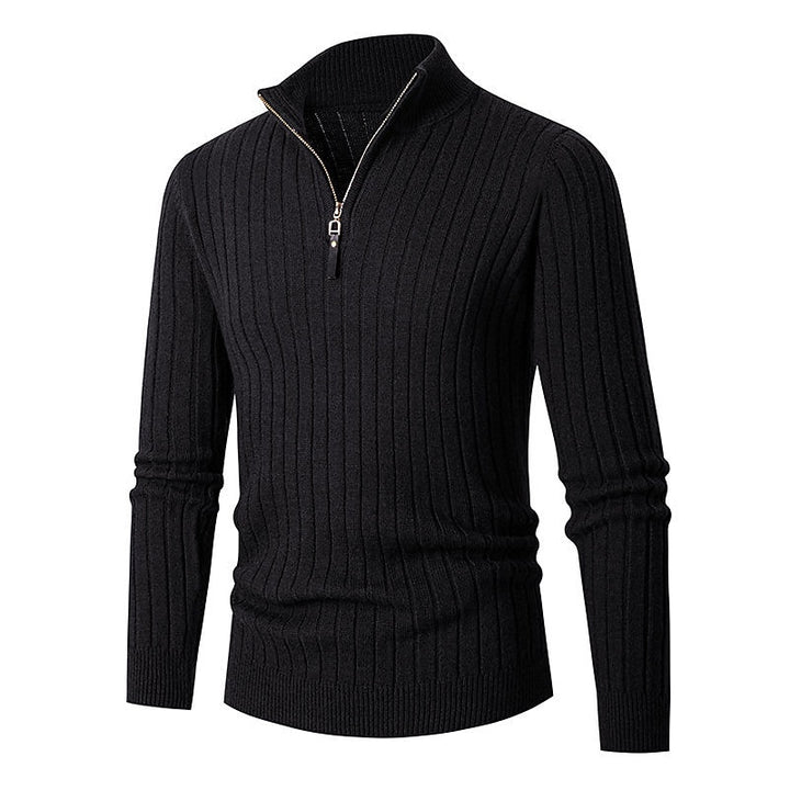 Elliot | Ribbed Quarter-Zip Sweater