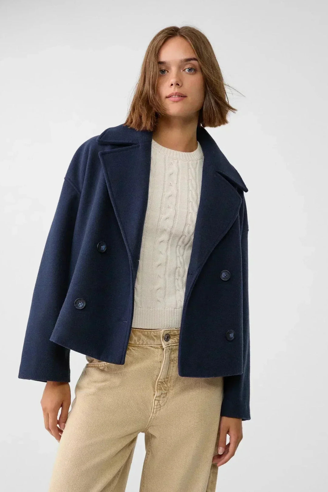 Whitney | Cropped Double-Breasted Coat