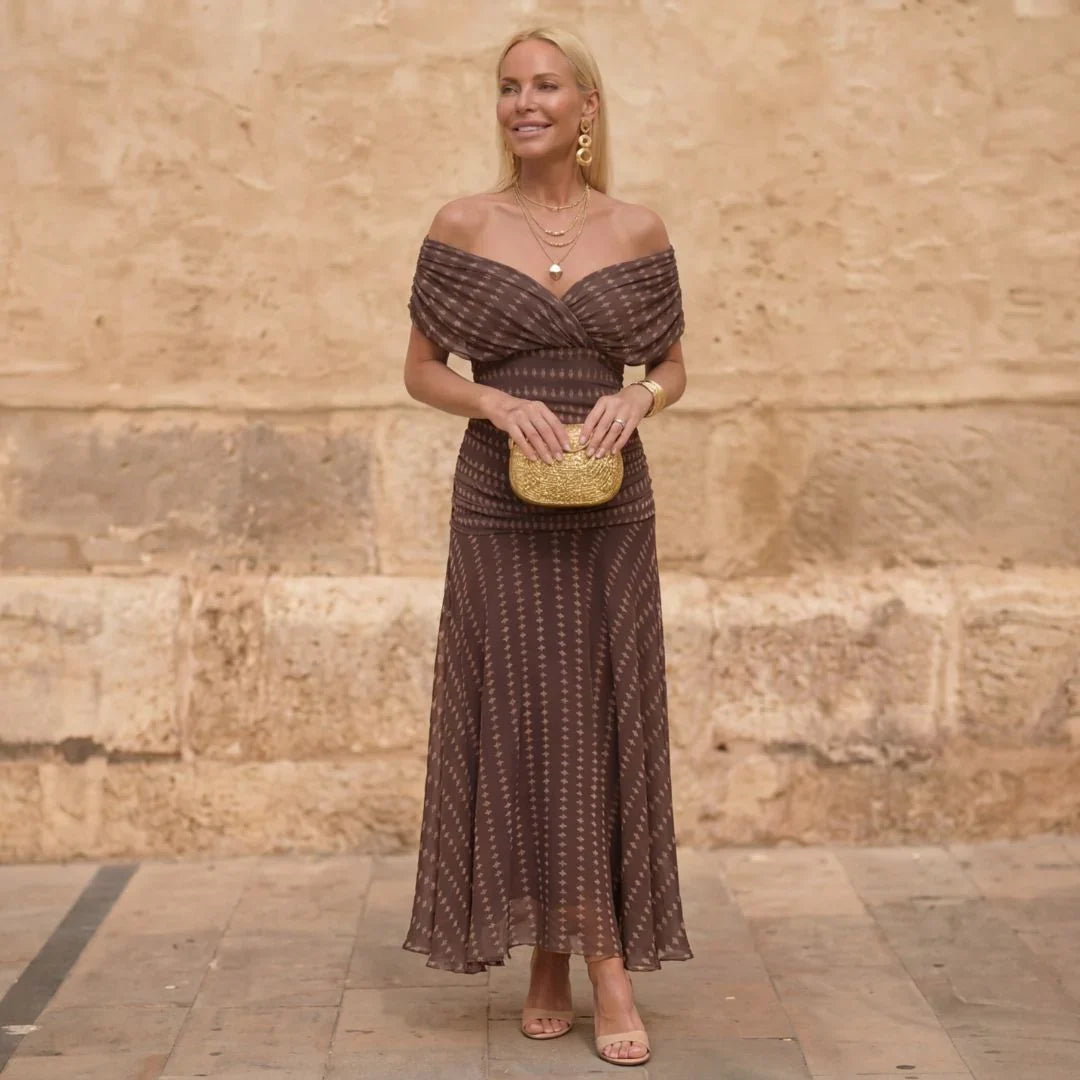 Lorraine | Off-Shoulder Flowing Maxi Dress