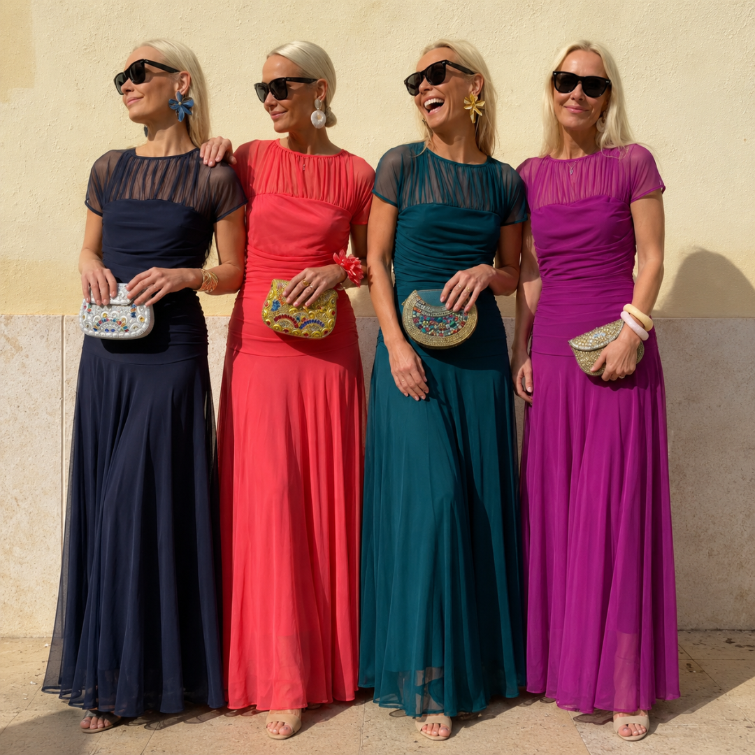 Aubrey | Illusion-Neck Evening Gown