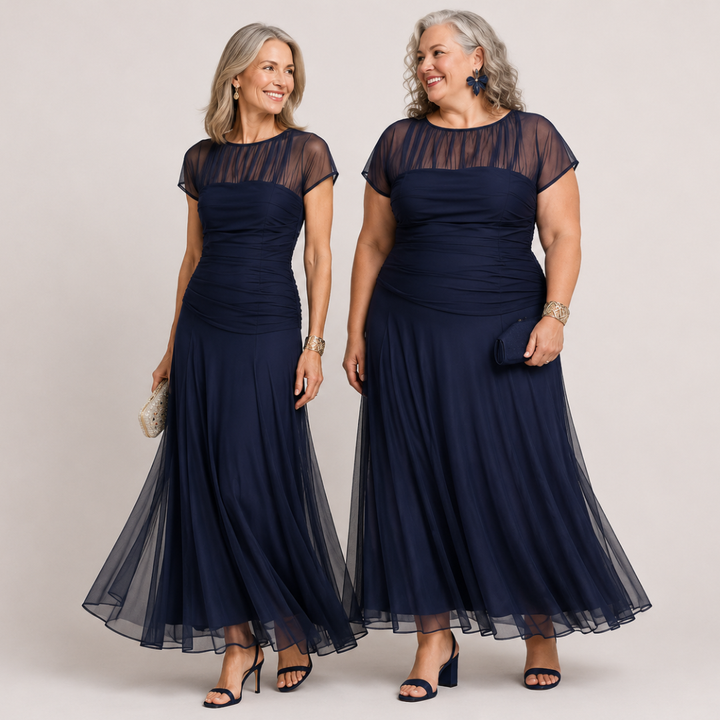 Aubrey | Illusion-Neck Evening Gown