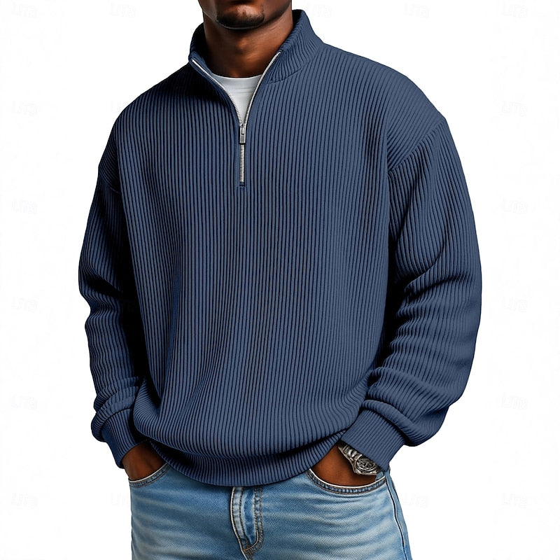 Landon | Ribbed Quarter-Zip Pullover