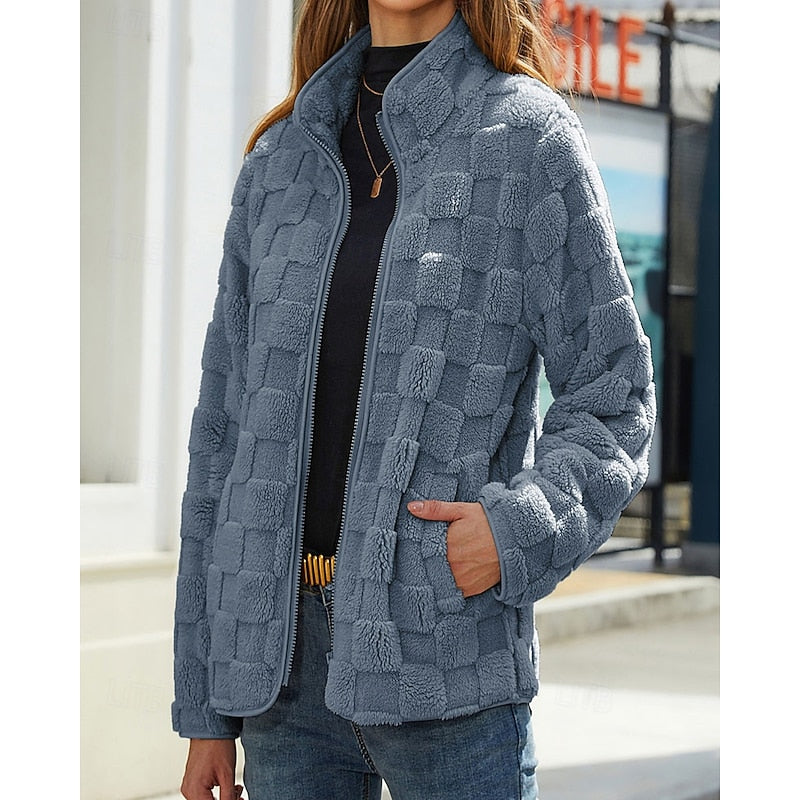 Odette | Textured Stand-Collar Jacket