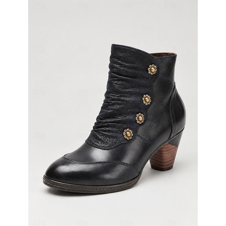Rosabel | Ruched Block-Heel Ankle Boots