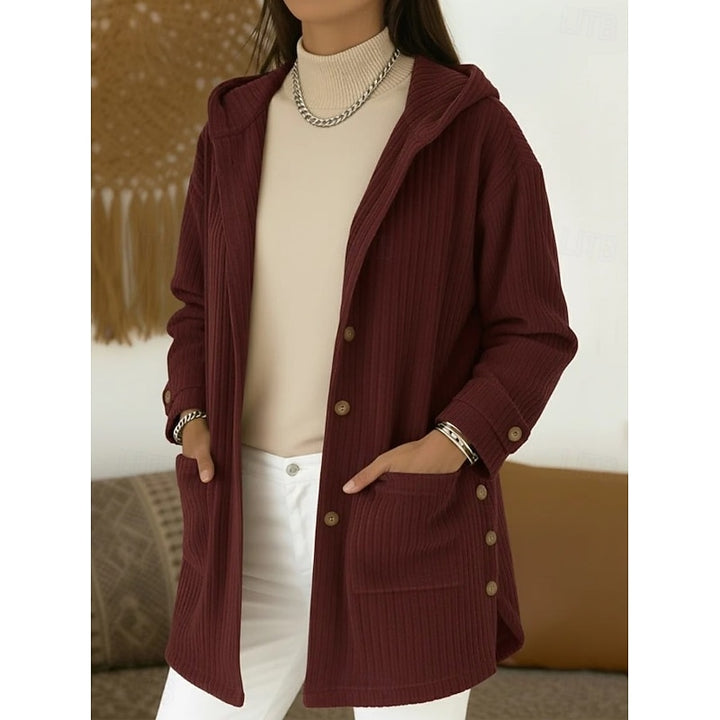 Marion | Hooded Ribbed Coat