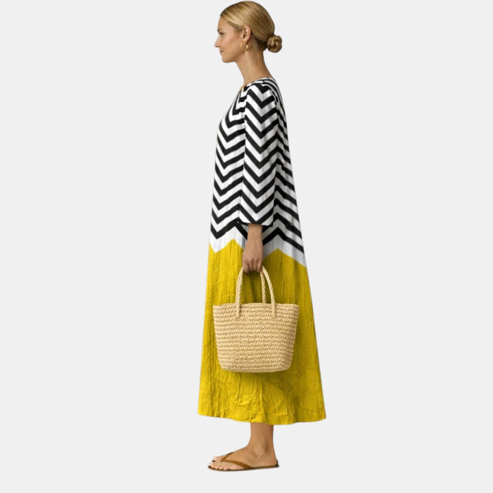 Marietta | Chevron Colour-Block Maxi Dress
