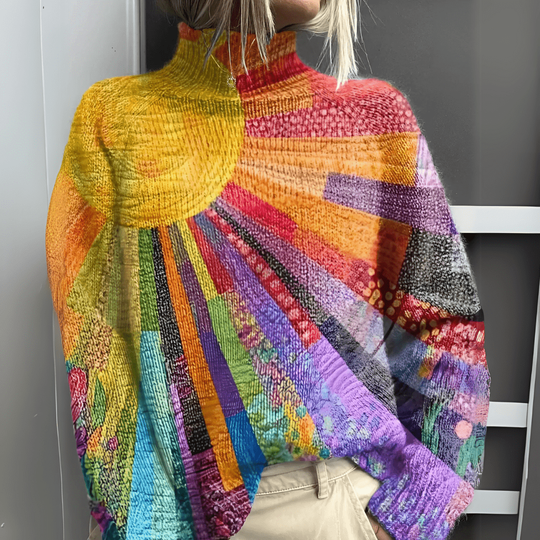 Lydia | Artful High-Neck Sweater