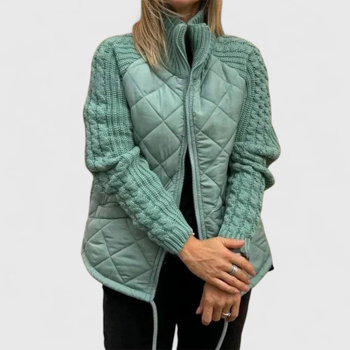 Rosalyn | Quilted Knit-Sleeve Jacket