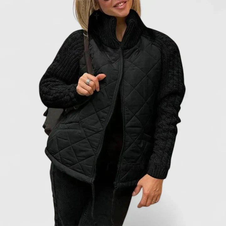 Rosalyn | Quilted Knit-Sleeve Jacket