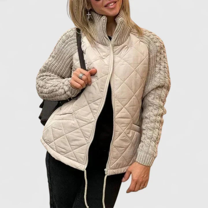Rosalyn | Quilted Knit-Sleeve Jacket