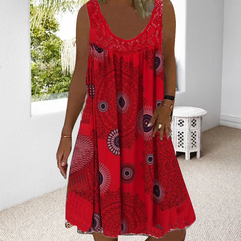 Marisha | Bohemian Print Sleeveless Dress