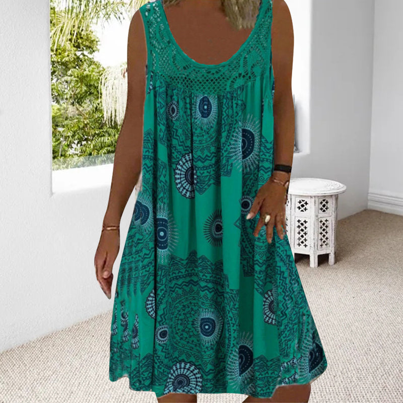 Marisha | Bohemian Print Sleeveless Dress