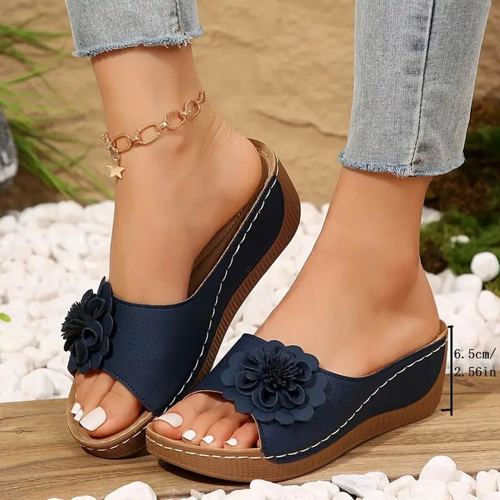 Fleur | Blossom Wedge Sandals
