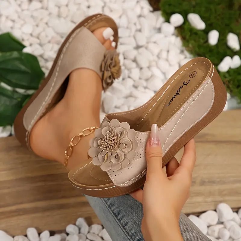 Fleur | Blossom Wedge Sandals