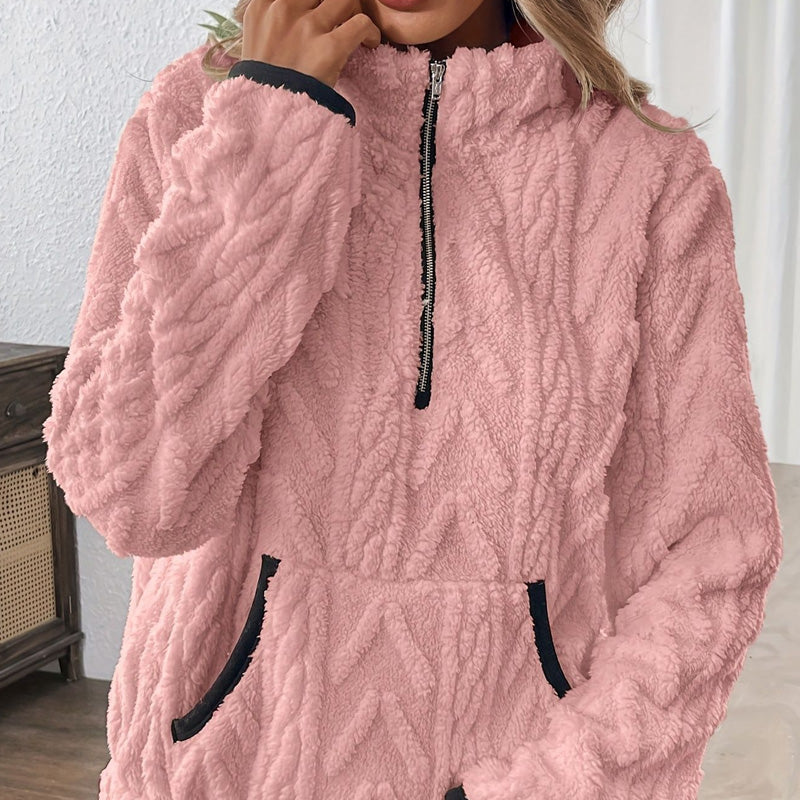 Marjorie | Cosy Half-Zip Sweatshirt with Pockets