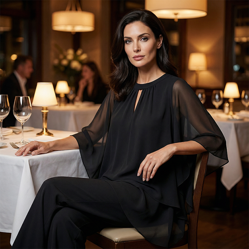Adaline | Draped Elegance Two-Piece Set