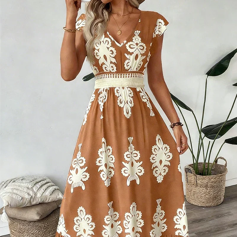 Rowena | Elegant Waist-Defining Maxi Dress