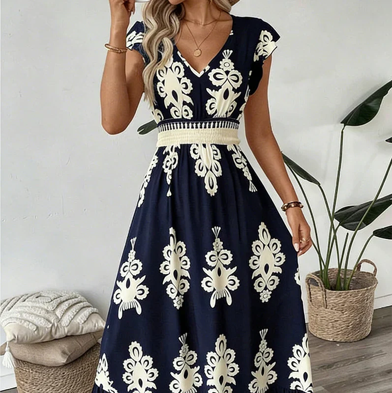 Rowena | Elegant Waist-Defining Maxi Dress