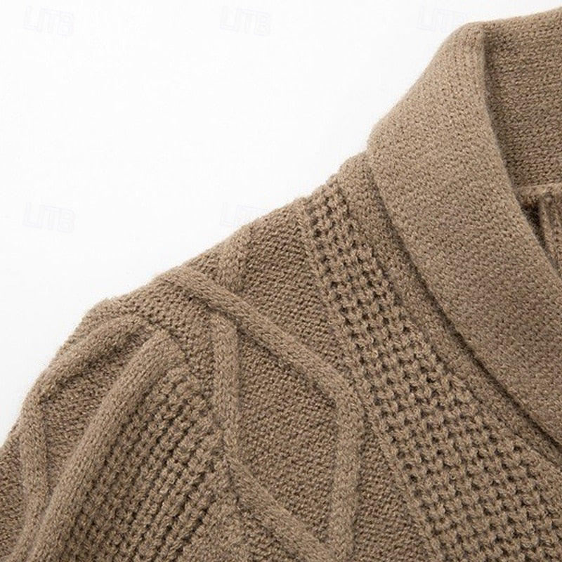 Graham | Cable-Knit Shawl Collar Cardigan