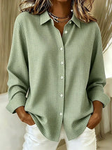 Edith | Relaxed Checked Button-Front Blouse
