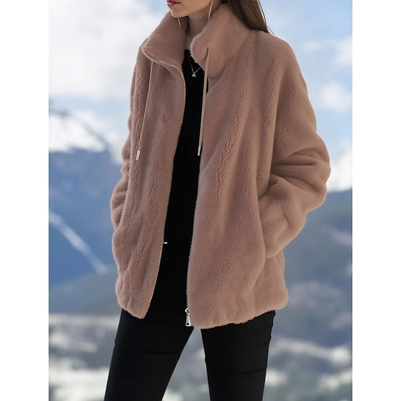 Elin | Cosy Stand-Collar Zip Coat