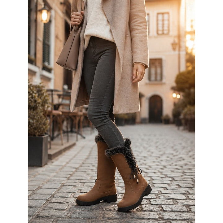 Adela | Fur-Trimmed Knee-High Winter Boots