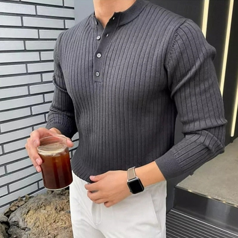 Gordon | Ribbed Henley Jumper