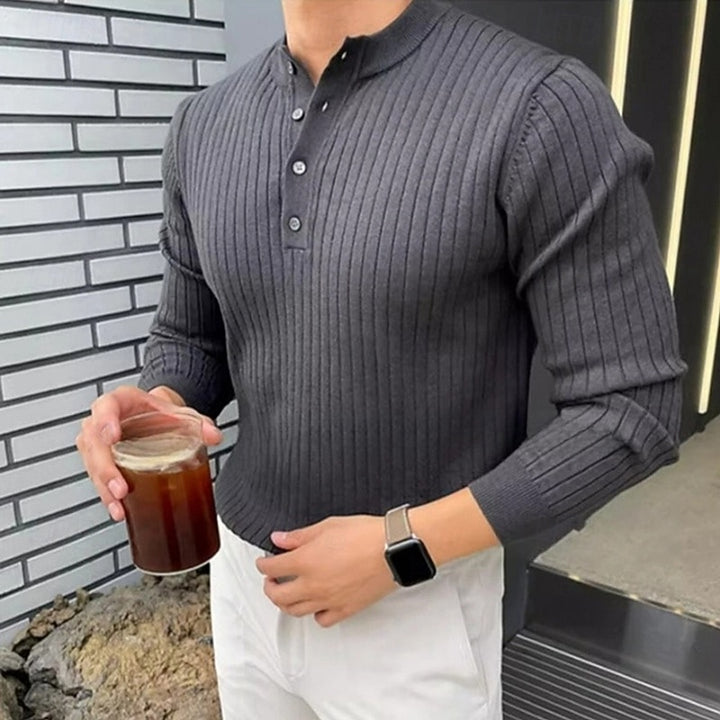 Gordon | Ribbed Henley Jumper
