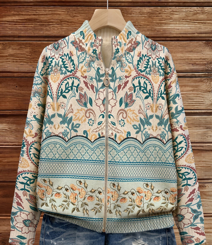 Harriet | Botanical Print Zip Jacket