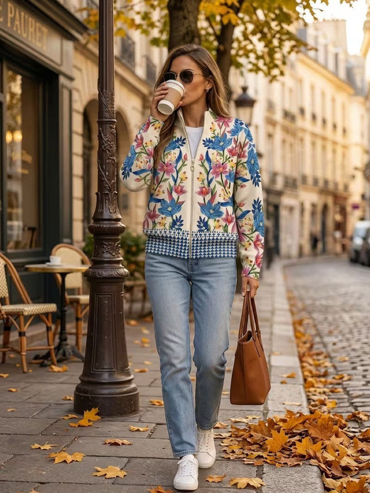 Bridie | Botanical Floral Zip Cardigan